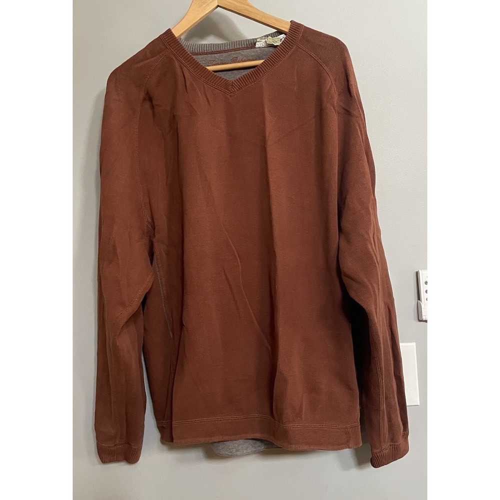 Tommy Bahama Sweater Reversible VNeck‎ Pullover Cotton Mens XL